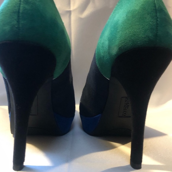 Nine & Co. Heels Navy/Green Size 7 - Picture 4 of 6
